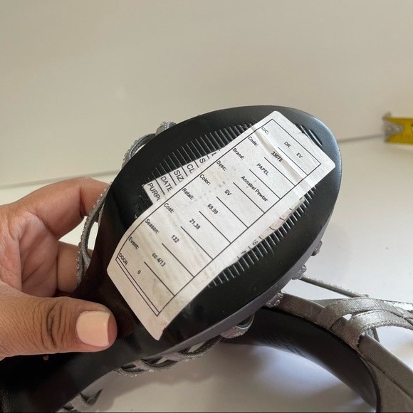 Papell Studio Rhinestone Heel Sandals #6W - Picture 12 of 12